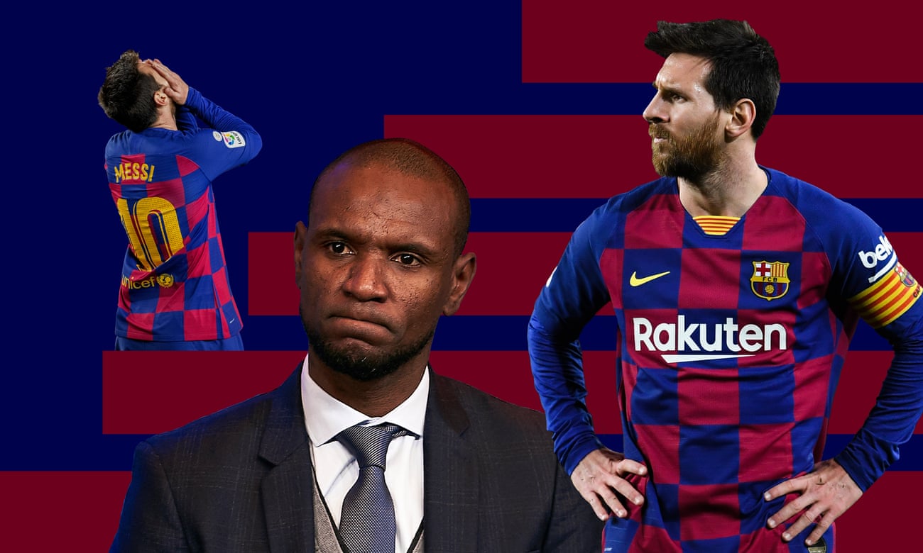 Lionel Messi of FC Barcelona and the club’s sports director Eric Abidal, who fell out this week over comments made by Abidal.