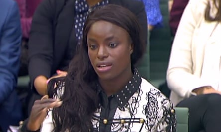 Eniola Aluko gives evidence to the digital, culture, media and sport committee in October 2017.