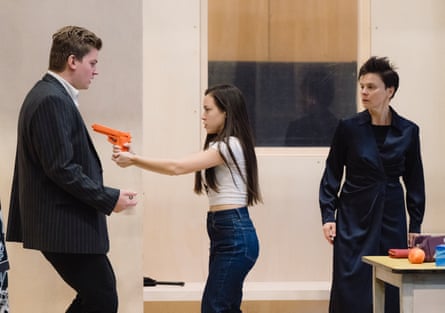 Daniel Matoušek, Heather Engebretson and Ausrine Stundyte in rehearsal for The Makropulos Case at the Royal Opera House.
