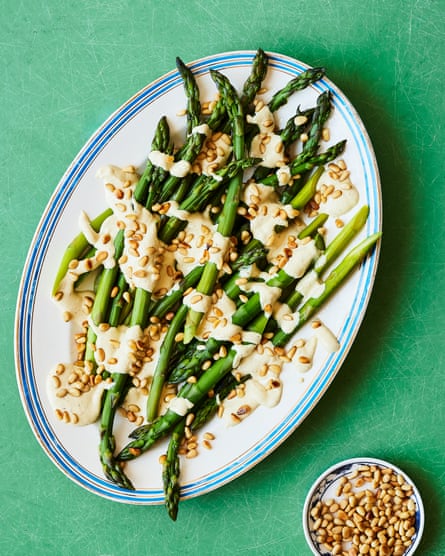 Kyu Jeong Jeon and Duncan Robertson’s asparagus salad with mashed tofu and pine nut dressing.