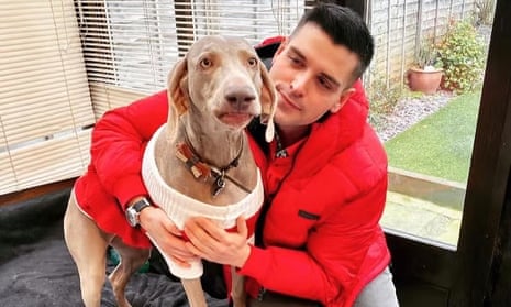 Jordan Adams from Sutton in Surrey with his dog Jasmine.