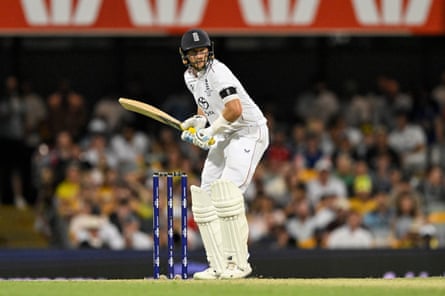 Joe Root batting on the first day of the second Ashes Test at the Gabba.