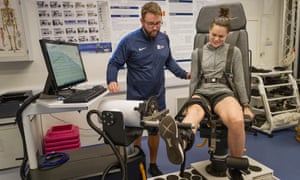 Former England international Claire Rafferty with Dr Andrew Greene.