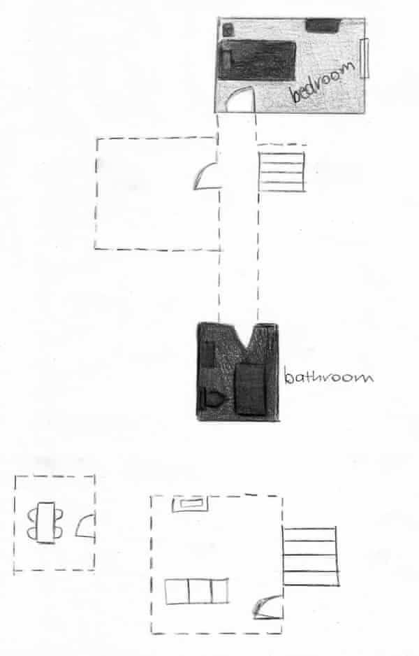 CORROUX CIRCUIT HOUSE FLOOR PLAN drawn by Janine Mikosza, featured in her memoir Homesickness