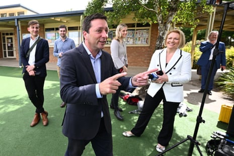 Victorian opposition leader Matthew Guyat Serpell Primary School at Templestowe in Melbourne.