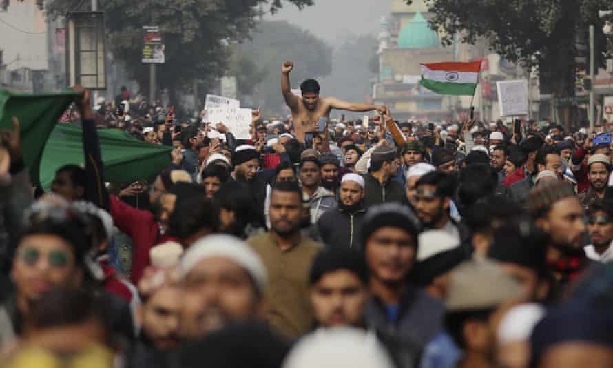 Protesters in Delhi