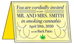 illustration of cannabis party invitation