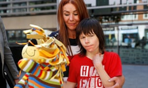 Charlotte and Billy Caldwell outside the Home Office.