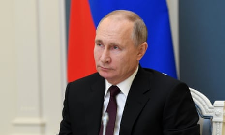 The Russian president, Vladimir Putin, on 21 December 2020.