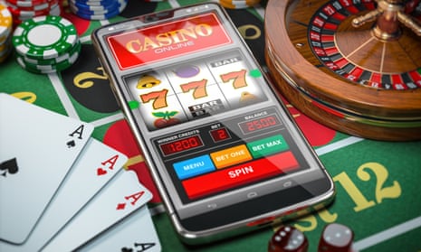 An online casino app on a smartphone.
