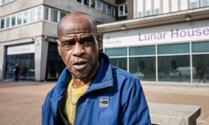 Hubert Howard outside Lunar House, Croydon. Photograph by David Levene