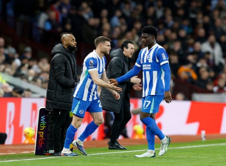 Brighton’s James Milner comes on to replace teammate Carlos Baleba to equal the Premier League all-time appearance record.