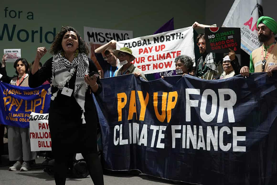 Activists protest at Cop29