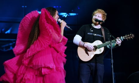 Beyoncé and Ed Sheeran perform at the Global Citizen festival: Mandela 100.
