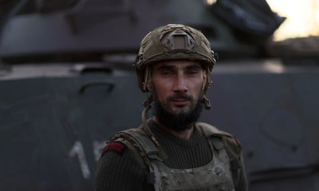 A Ukrainian serviceman seen near Bakhmut in Ukraine, 1 December.