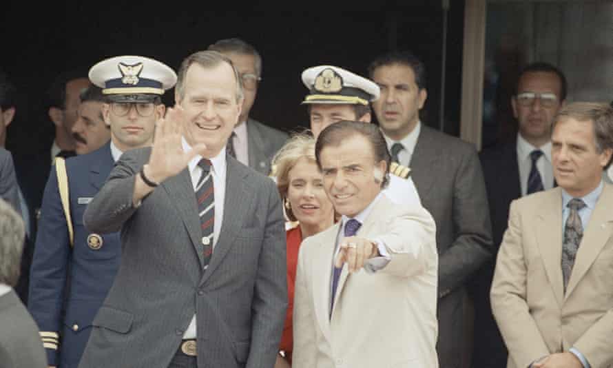 George HW Bush and Carlos Menem