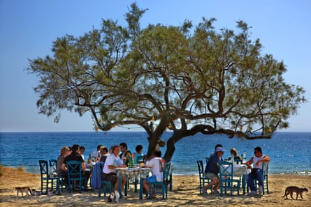 Paradiso taverna is a short walk from Plaka beaches), Naxos island, Cyclades, Greece