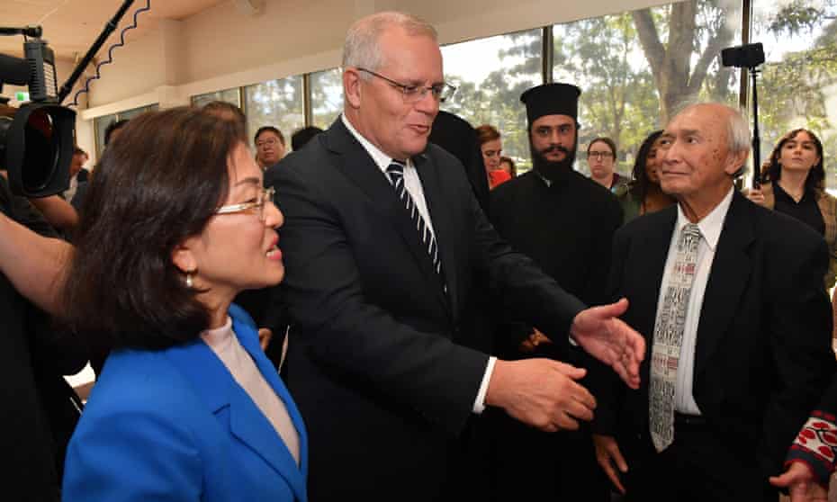 The prime minister, Scott Morrison, and Liberal member for Chisholm, Gladys Liu, attends a lunch with members of the multicultural community as part of the federal election campaign in Burwood East in Melbourne on 3 May.