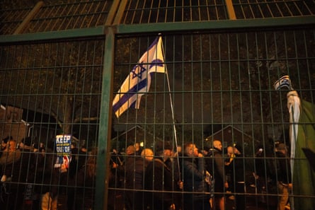 ‘The basic optics were undeniably strange’ when pro-Israeli protesters were escorted by police to a caged playground nearby the stadium.