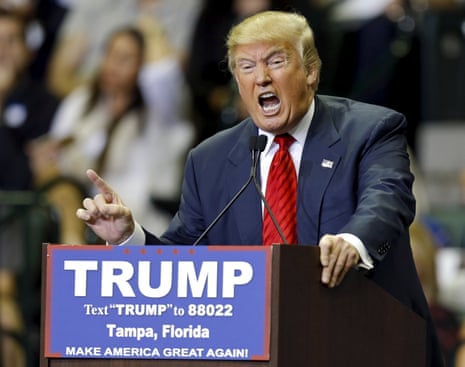 Donald Trump speaks during a campaign stop in Tampa.