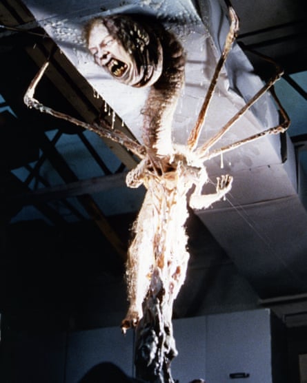 scary head on the ceiling and spider legs