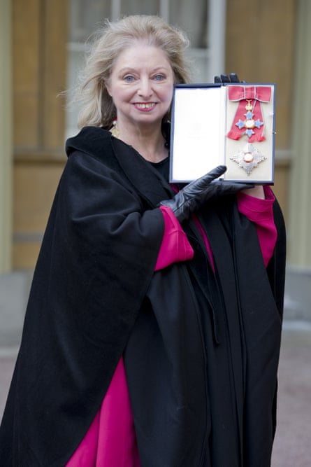 Mantel with her Dame Commander of the British Empire medal, presented in 2015