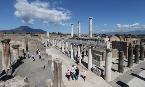 Main square of excavation at Pompeii