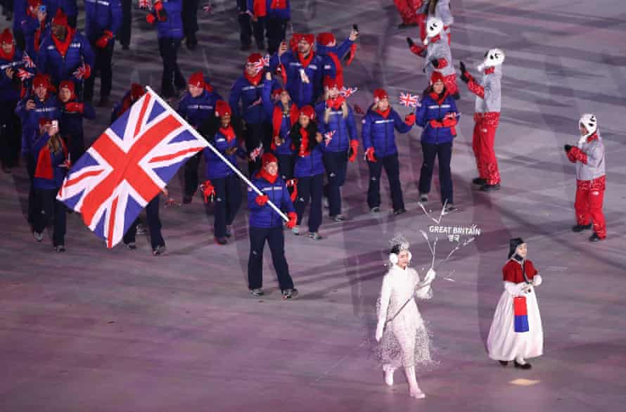 Lizzy Yarnold leads the Great Britain team.