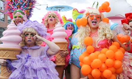 Participants take part in New York’s Mermaid Parade.
