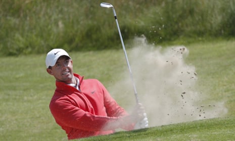 Rory McIlroy at Royal St George's during practice for the 2021 Open