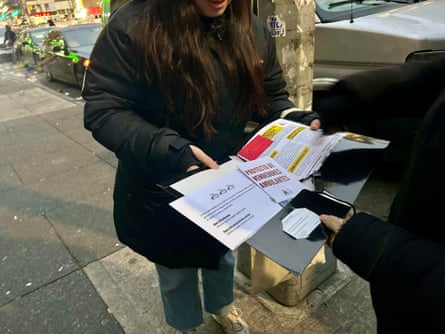 people being shown a document