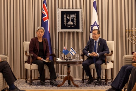 Australian foreign affairs minister Penny Wong meets with Israeli president Isaac Herzog