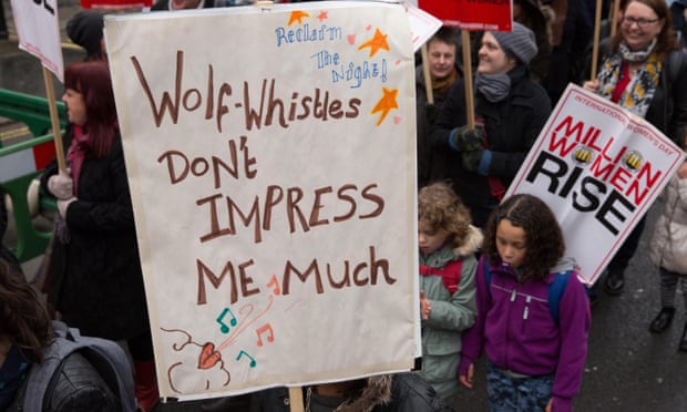 A placard during a march in London to mark International Women’s Day in March 2016.