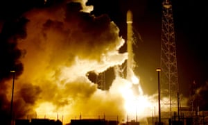 A remodelled version of the SpaceX Falcon 9 rocket lifts off at Cape Canaveral.