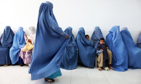 Afghan women in a hospital waiting room, 2010.