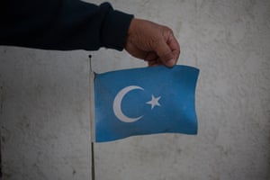 The official flag of the former East Turkestan Republic