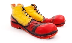 Very big red-yellow clown shoes