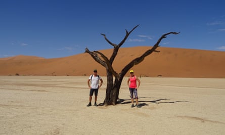 The couple in Namibia in February 2022