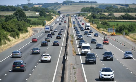 Vehicles travelling along the M4 motorway,