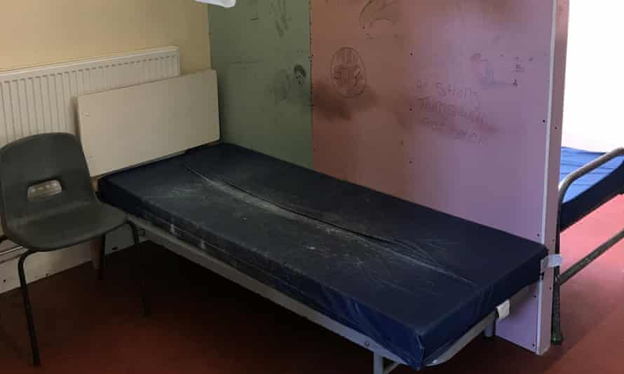 A sleeping area in Napier barracks.