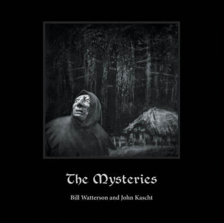 person in cloak looks fearful over title ‘the mysteries - Bill Watterson and John Kascht’