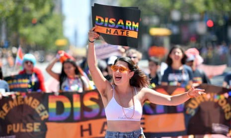 Marchers at the San Francisco Pride parade in 2018.