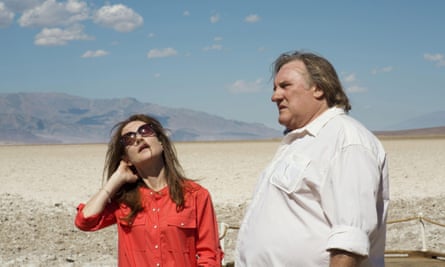 Film still from Valley of Love, starring Isabelle Huppert and Gerard Depardieu.