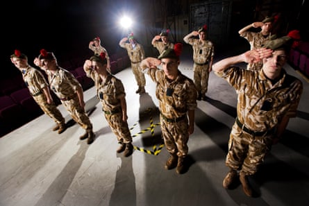 Fall in … the cast on parade.