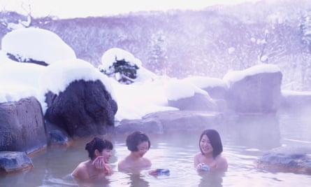 Open air bath, Niseko, Hokkaido, Japan