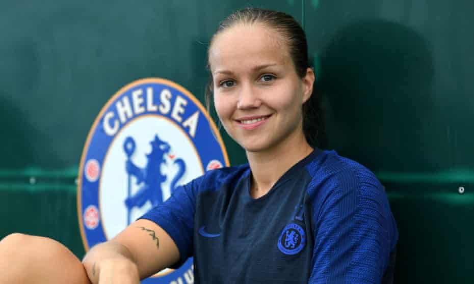 Guro Reiten at Chelsea’s training ground in August after signing a contract exension.