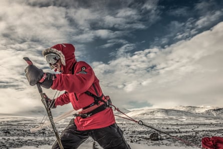 Searle was expedition leader for Louis Rudd’s 925-mile solo trek across the Antarctic last month.