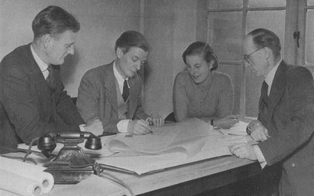 Rosemary Stjernstedt with fellow architects in the LCC Housing Division in 1950.