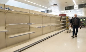 Empty shelves at a Waitrose supermarket in London.