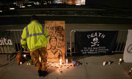 Activists hold a vigil for Tortuguita.